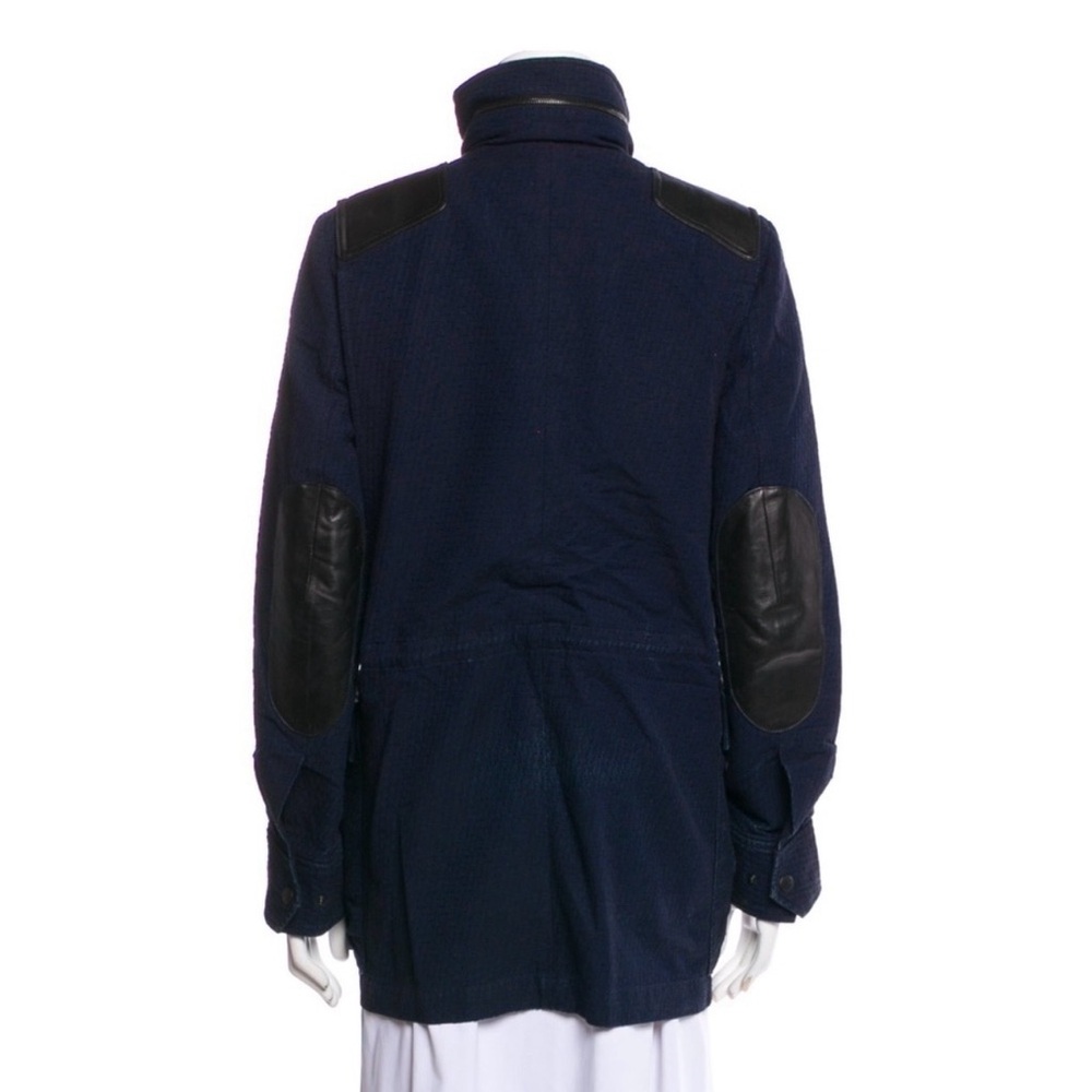 Rag & Bone Leather Trimmed Navy Utility Jacket - Picture 11 of 11